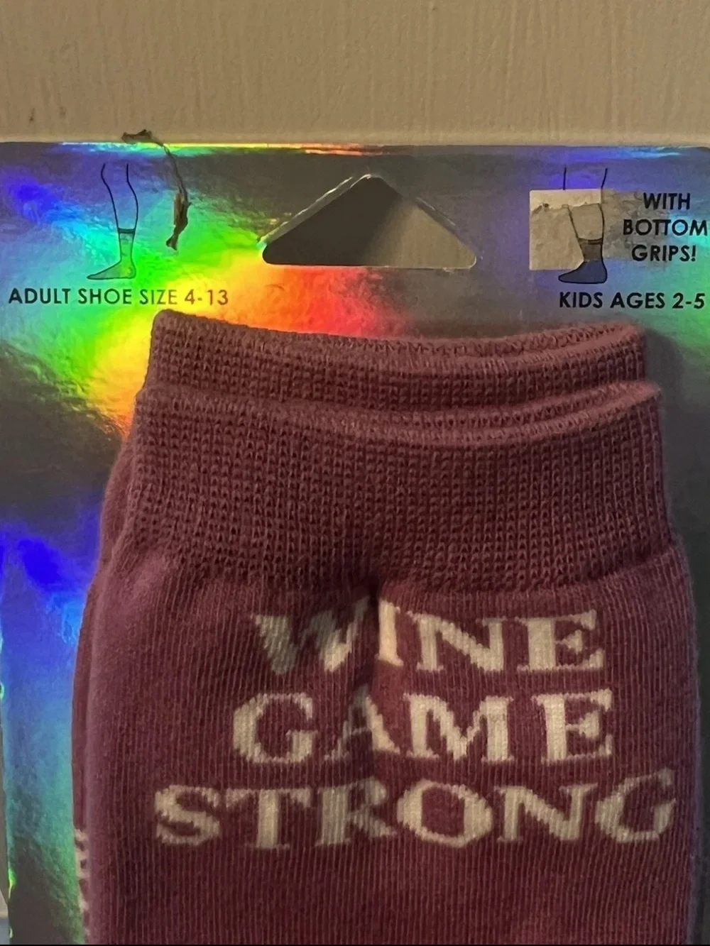 Wine Game Me And Mini Unisex Novelty Socks, Adult Shoe Sz 4-13, Kids Age 2-5
